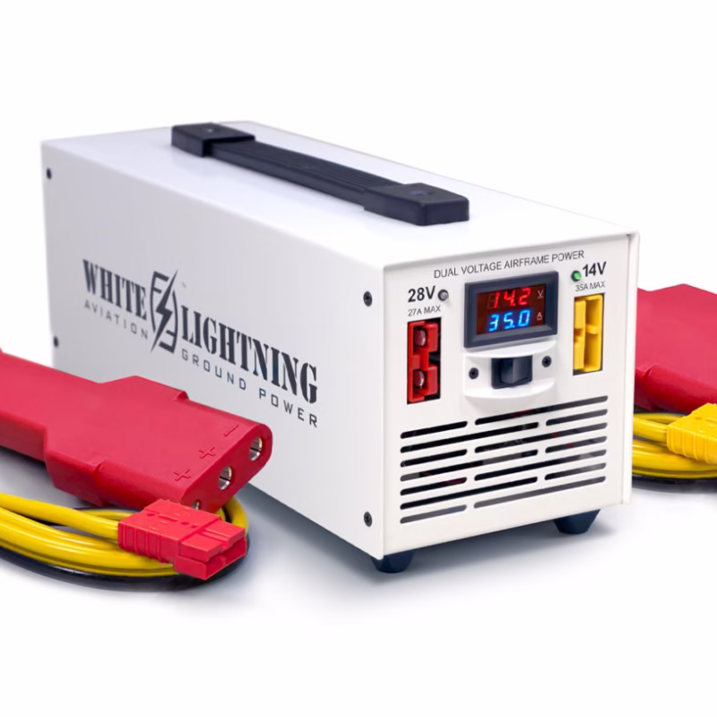 White Lightning M1428-Dv 14V / 28V Dual Voltage Mini GPU With 3-Pin Oval Plugs