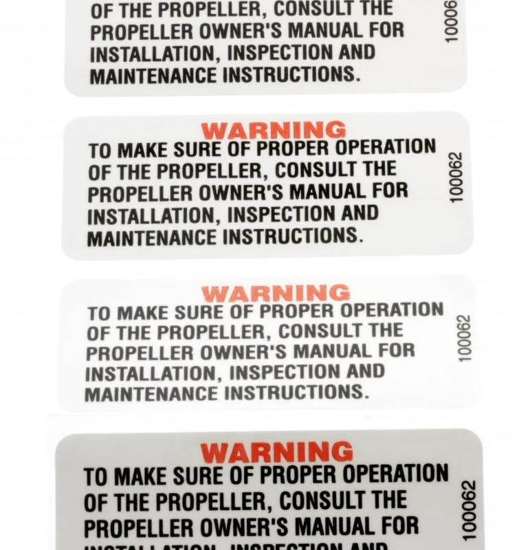 100062 LABEL WARNING
