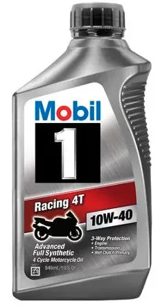 Mobil 1 10W 40 Full Synthetic Motorcycle Oil