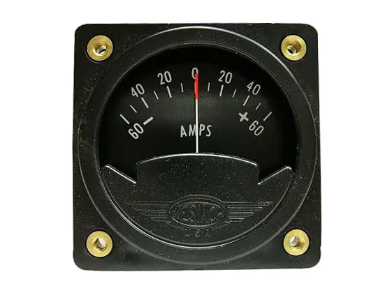 Westach 2-1/4 Square Ammeter -60-0-+60 50Mv 2A6-15 Non-TSO