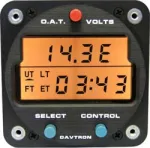 Davtron Model 803-28V Ut Lt Foot & Et Digital Clock 28V Lighting Voltmeter OAT F & C Temp. Probe Included