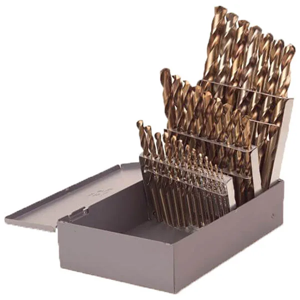 Drill Bit Set 1/16-1/2 Fraction Cobalt 29Pc USA
