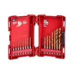 Milwaukee 15 Pc Shockwave Red Helix Titanium Drill Bit Set