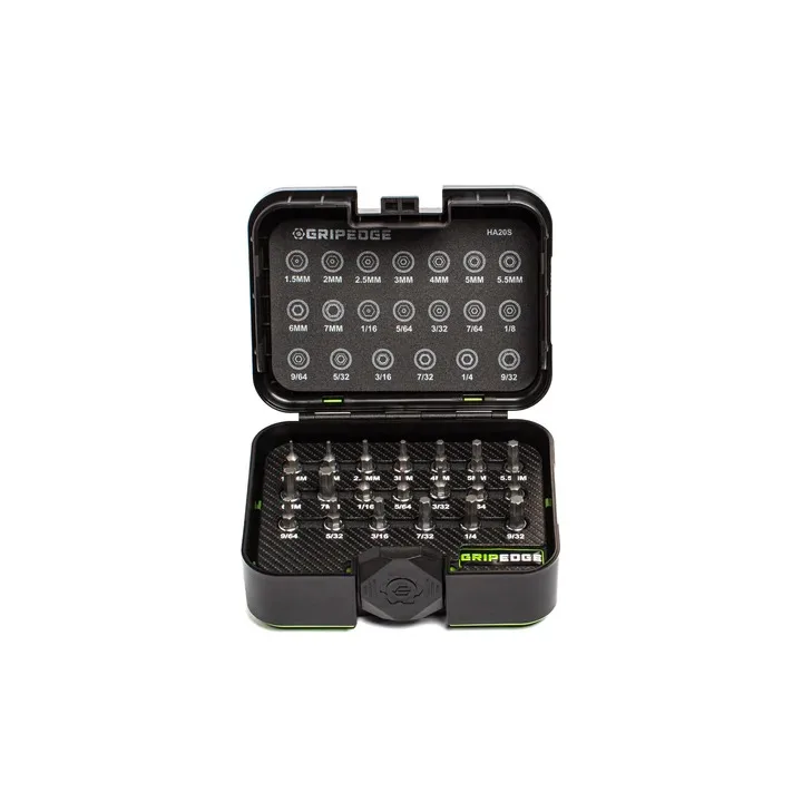 GRIPEDGE – 20-Pc 1/4Dr Short RPT Hex Driver Set