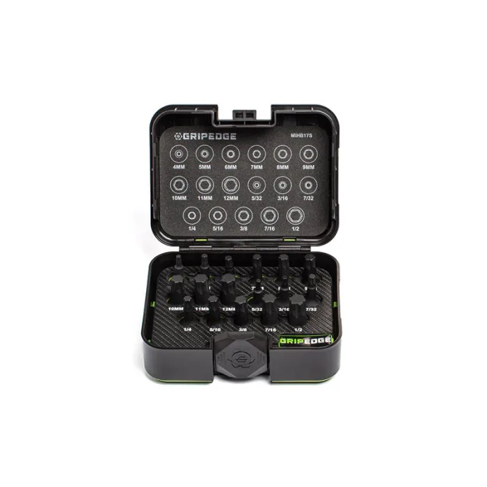 GRIPEDGE – 17-Pc Master 3/8 Dr Impact RPT Hex Driver Set