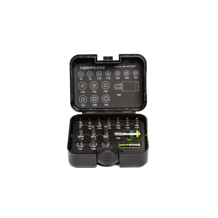 GRIPEDGE – 14-Pc 1/4 3/8 & 1/2 Drive Star Driver Set