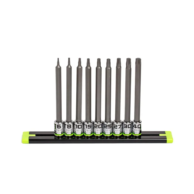 GRIPEDGE – 9-Pc Long 1/4 Dr RPT Star Driver Set
