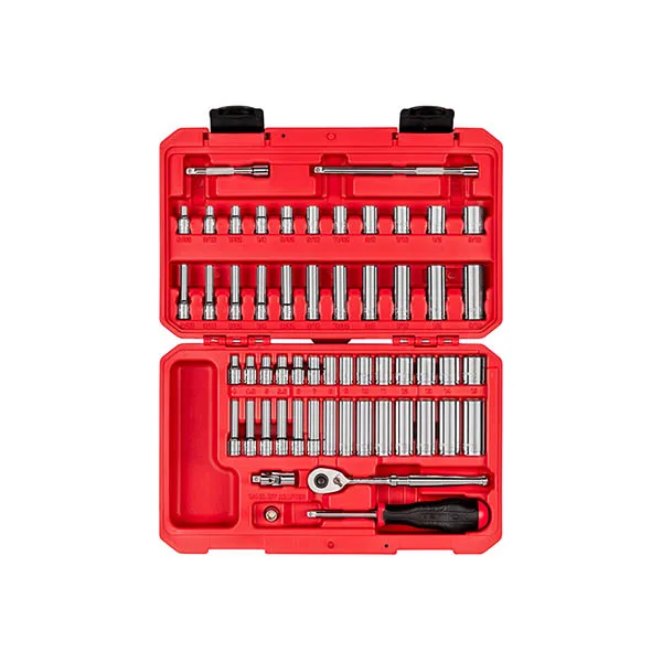 TEKTON – 1/4 Inch Drive 6-Point Socket And Ratchet Set With Case 56-Piece (5/32-9/16 In. 4-15 Mm) SKT05303