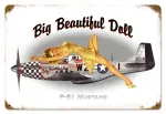 P-51 Pin Up Metal Sign 12X8