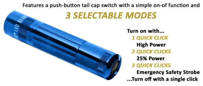 13-08992 → Somma Aero Maglite XL50 Blue LED Flashlight