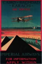 Postcard Cairo Bagdad Karachi Air Vintage