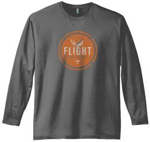 Flight Outfitters Retro Logo Long Sleeve T Grey Large