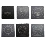 Aviation Instrument Slate Coaster (Set Of 6)