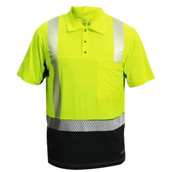 13-25996a → Somma Aero Kishigo Premium Black Series Cool Touch Short Sleeve Polo Shirt XL Lime Class 2