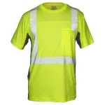 Kishigo Premium Black Mens Cool Touch Short Sleeve T-Shirt XL Lime/Black Class 2