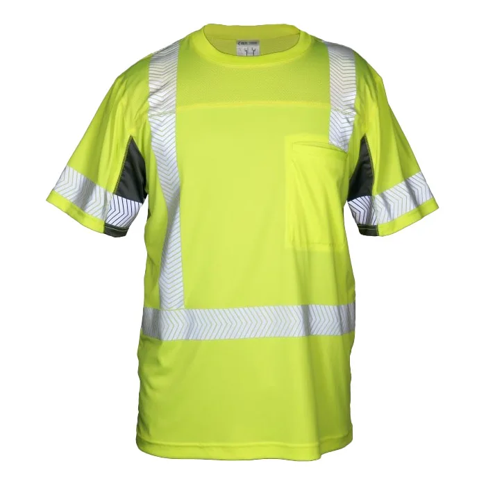 Kishigo Premium Black Mens Cool Touch Short Sleeve T-Shirt M Lime/Black Class 3