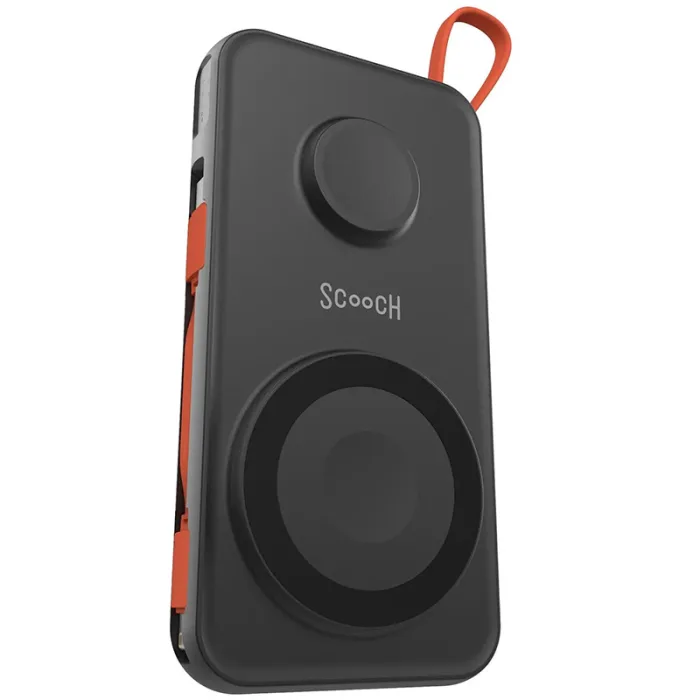 Scooch – Power Bank Travel Unit 10000 Mah with 2 Cables – Black