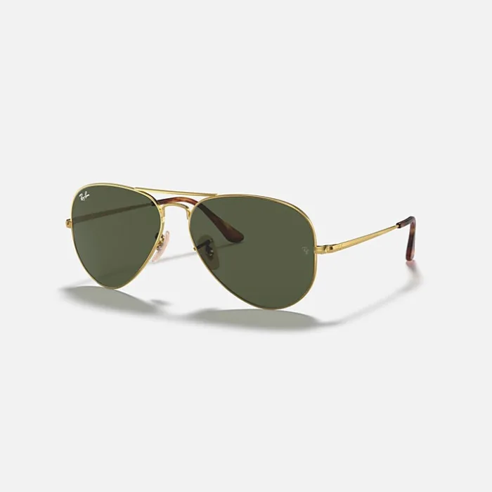 13-26463aa → Somma Aero Ray-Ban Sunglasses Aviator Metal Ii Black / G-15 Green 58 mm