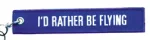 Keychain Embroidered ID Rather Be Flying