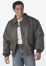 Classic A-2 Brown Leather Flight Jacket – Large