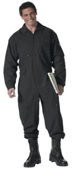 Mens Black Flight Suit – 4X-Large
