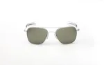 Randolph Aviator Sunglasses – 52MM Matte Chrome Bayonet Temple Grey Ar Lens