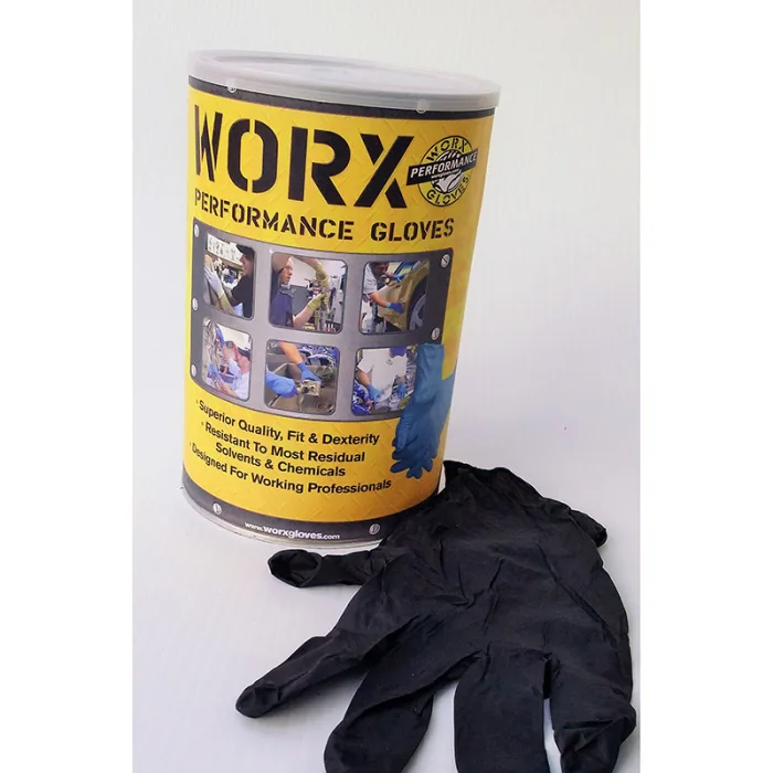 01-01788 → Somma Aero Worx Knight Series Disposable Black Nitrile Gloves 5 Mil Thick 9 Powder Free 100 Large